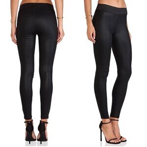 Agolde Natalie Coated Noir Mid Rise Pull On leggings